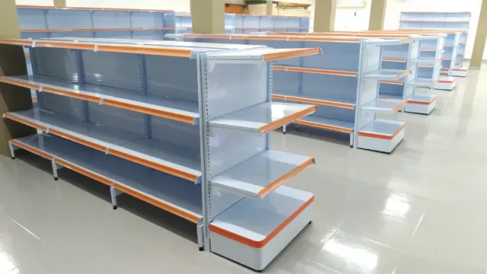 Gôndola estrutura branco linha new bandejas 40x30 carga até 45 kg nível