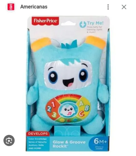 Brinquedo Fisher Price Meu Primeiro Rock it de Pelúcia
