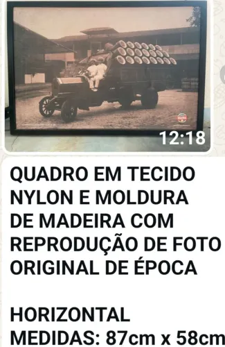 Quadro original, atlantis/Ambev  raridade , em Tecido Nylon c/ Moldura de Madeira