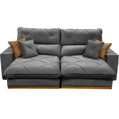 Sofá Retrátil e Reclinável Aquilles 2.50m  - Entrega Rápida 