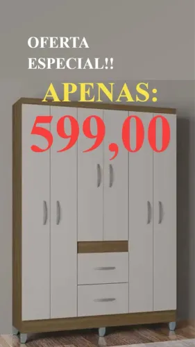 Guarda roupas 6 portas 2 gavetas