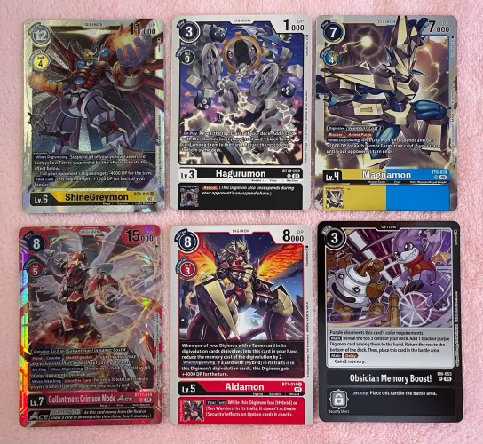 Digimon TCG set com 6 cartas