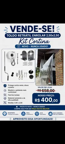 Toldo retrátil - kit cortina