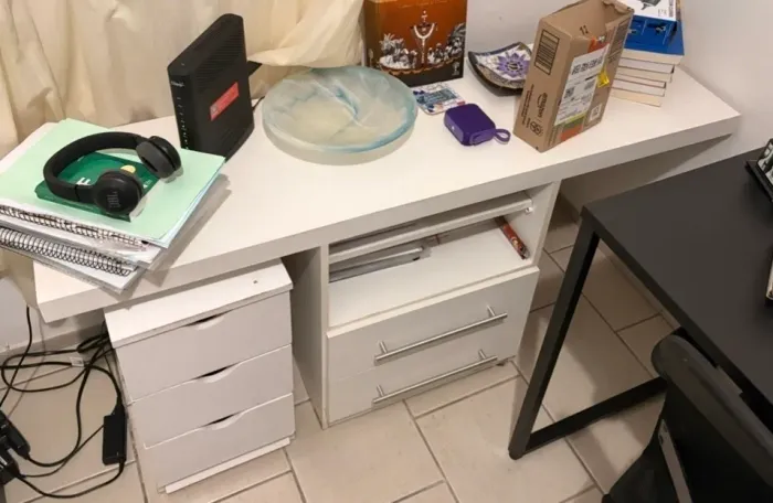 DOAÇÃO - Hack para TV Branco com 2 Gavetas