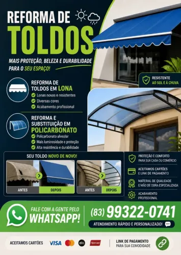 CONSERTO DE TOLDOS E FABRICAÇÃO SOB MEDIDA 