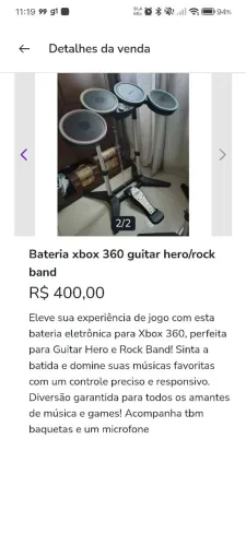 Bateria guitar hero