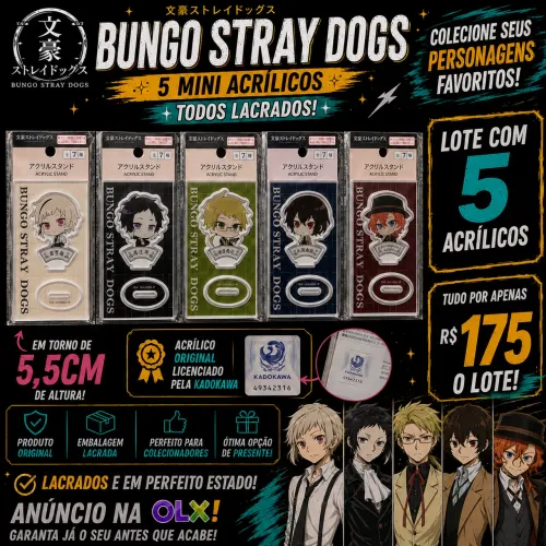 BUNGO DTRAY DOGS MINI ACRÍLICOS LACRADOS ORIGINAIS 