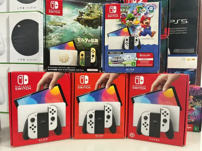 Nintendo Switch OLED DESBLOQUEADO! A PRONTA ENTREGA!! (Aceito Cartão)