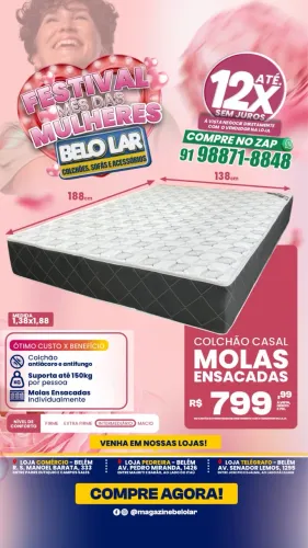 Colchão casal molas ensacadas 