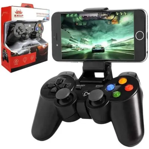 Controle Joystick Bluetooth Sem Fio com Suporte para Celular Android iOS - R$ 129,99
