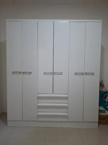 Guarda-Roupa Casal Carraro Prátiko Branco - 6 Portas e 3 Gavetas