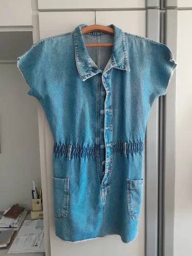 Vestido jeans curto novo