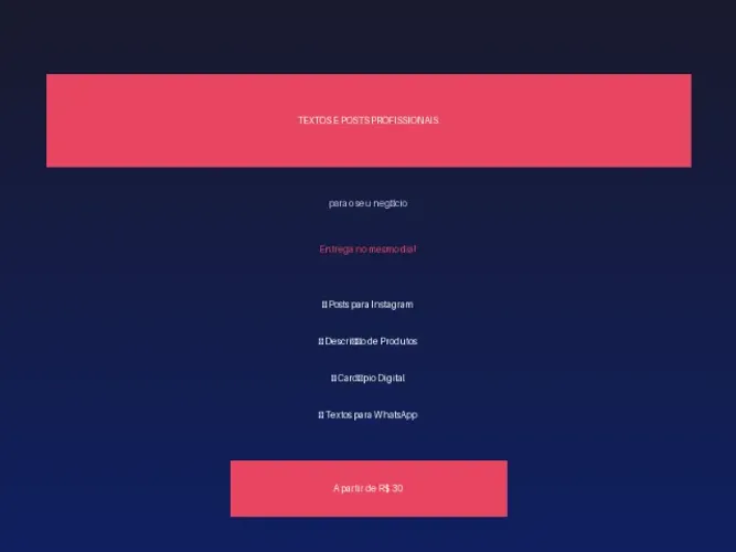 Crio textos, posts e descrições para seu negócio ? entrega no mesmo dia!