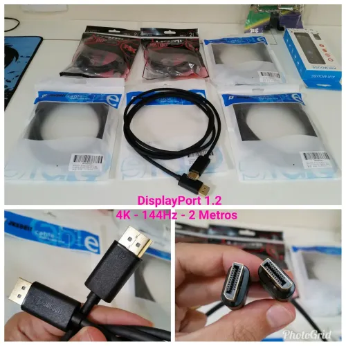 Cabo display port 1.2 4K 144hz PC Notebook Computador