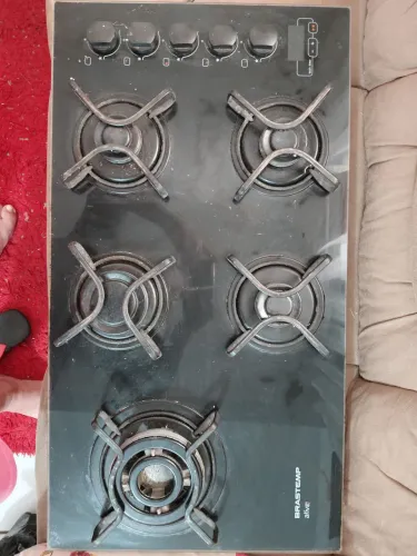 Vendo Cooktop a Gás Brastemp Ative! 5 Bocas - Mesa de Vidro Temperado Preto 