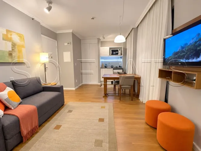 Apto Quality Bela Cintra disponível para locação com 45m², 01 dorm e 01 vaga de garagem.