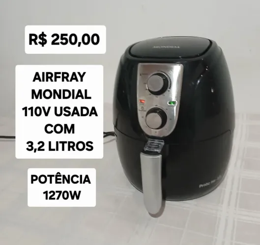 AirFray da marca MONDIAL 110V USADA com capacidade de 3,2 litros