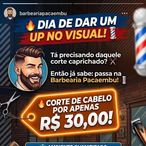 Corte de Cabelo Masculino Profissional - Barbearia Pacaembu (Apenas R$ 30)