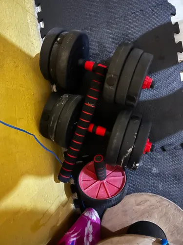 Kit halteres 20 kg com barra