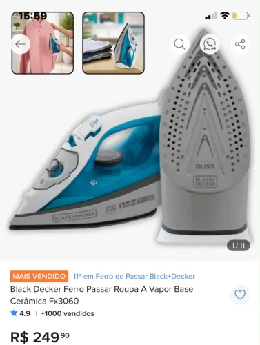 Vendo ferro, novo na caixa