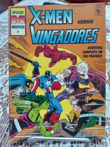 HQ formatinho Abril Épicos Marvel 2 X-Men vs Vingadores, quadrinho antigo