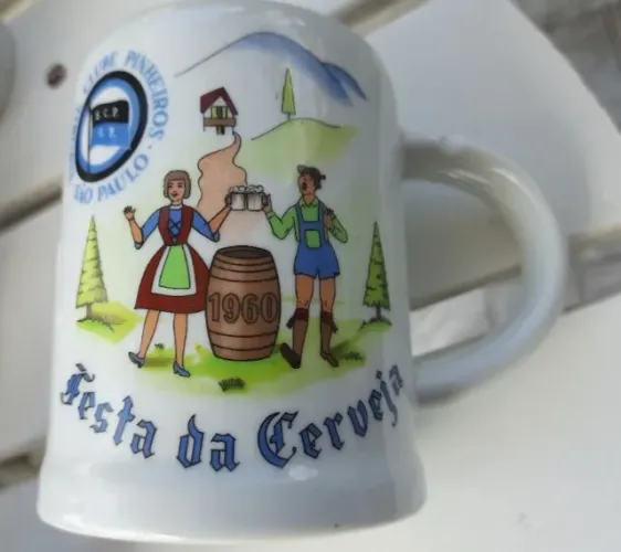 Caneca antiga para colecionador 500ml porcelana Real