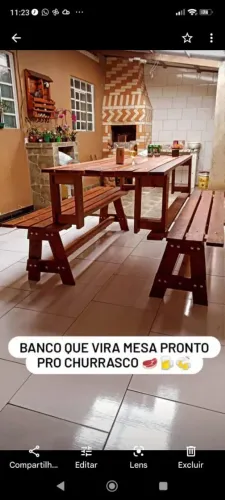 Banco que vira mesa 