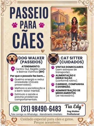 Passeio para cães e cuidado para gatos