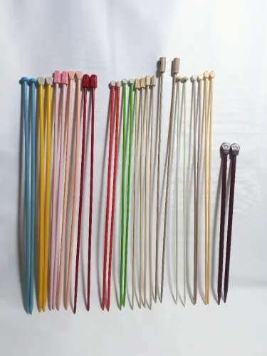 14 pares de agulhas de tricô 
