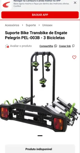 Vendo suporte Trans Bike novo, nunca usado !!