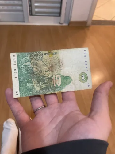 cédula de 10 Rand da África do Sul.