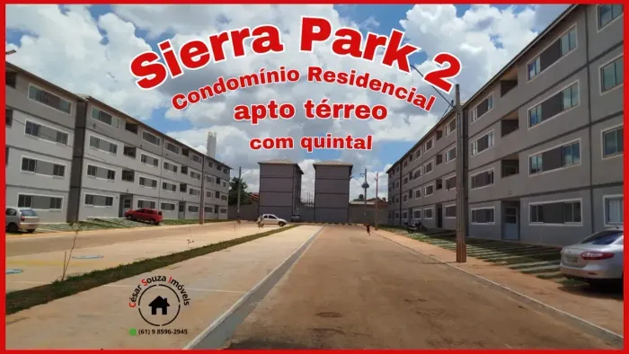 Alugo lindo apto térreo com quintal no condomínio Sierra Park 2, imóvel novo nunca habitad