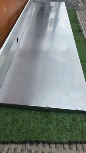 Mesa Inox tampo prateleira