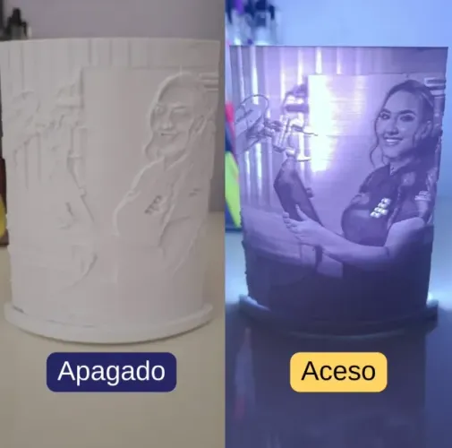 Luminária com foto personalizada - litofania