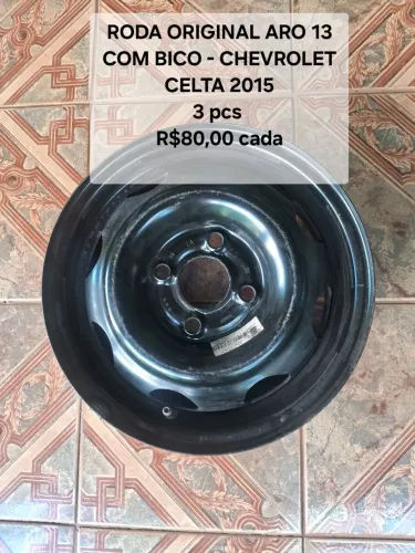 Rodas Chevrolet aro 13 - zero km + tranca volante e chaves de roda