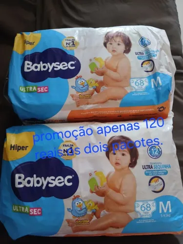 2 pacotes de fraldas por 120 reais.