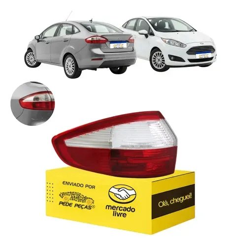 Lanterna Ford New Fiesta Sedan 2014 2015 2016 2017 Canto Le Esquerdo/motorista Cristal