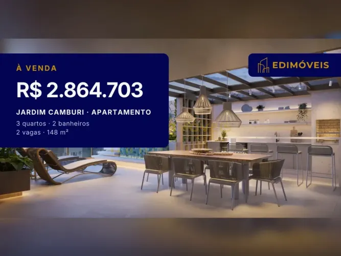 Jardim Camburi| Apartamento 3 quartos com piscina e academia