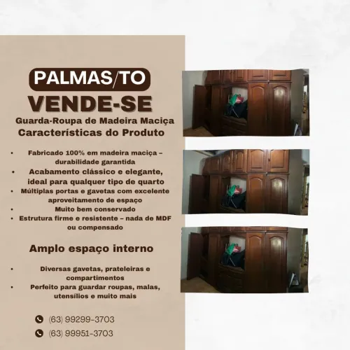 Guarda roupas de madeira