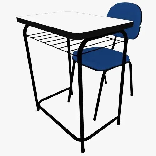 Conjunto Escolar de Mesa e Cadeira Com Porta Livros - Juvenil/adulto