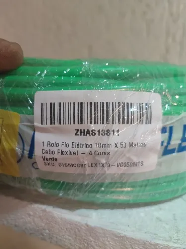 Cabo elétrico Forceflex 1 x10mm - 50 Metros verde