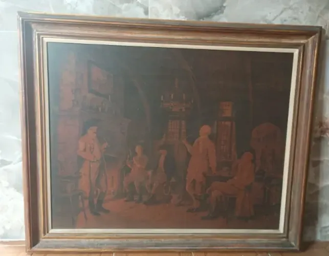 Quadro madeira 110x90 Landlord's Story por Frank Moss Bennett