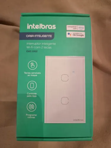 5 Interruptores inteligentes 2 teclas intelbras cor branco 
