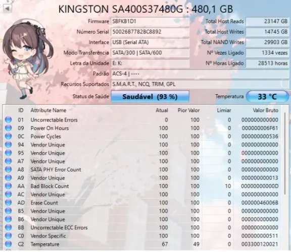 SSD Kingston 480gb