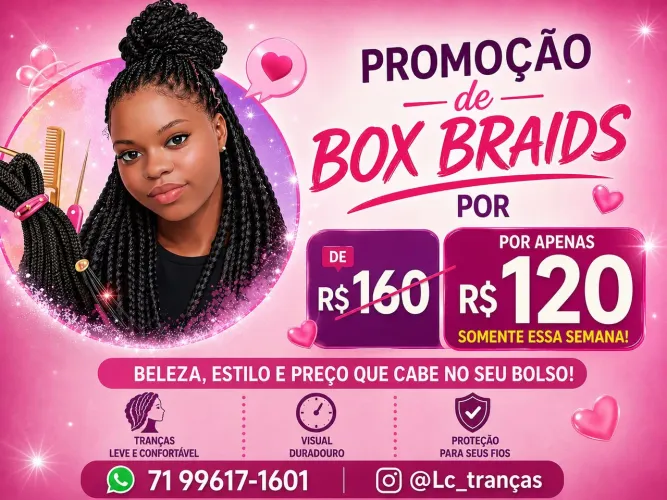 Promoção  Box braids tranças 