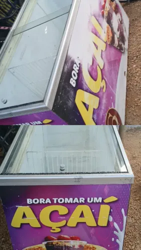 Freezer horizontal, tampa de vidro