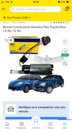 Bomba de combustível Magneti Marelli e sensor boia tanque Bosch Toyota Etios/Yaris 17/21