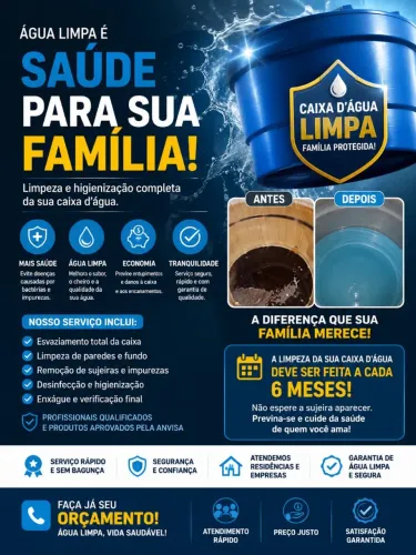 Limpeza e higienização de caixa d'água