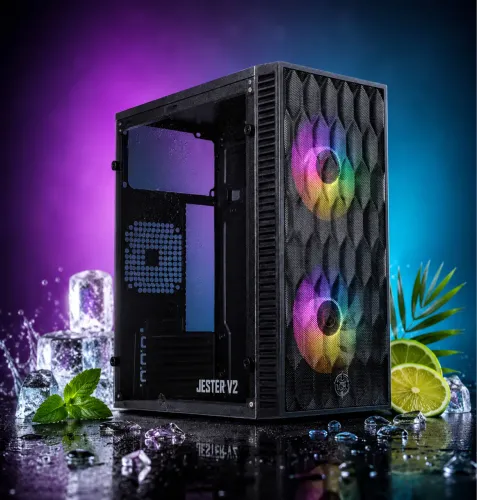 Gabinete Gamer JESTER V2 COM DUAS FAN RGB - Design Premium com Fluxo de Ar Otimizado