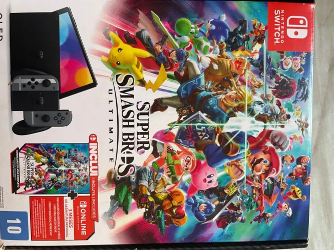 Nintendo Switch OLED Versão Smash Bros